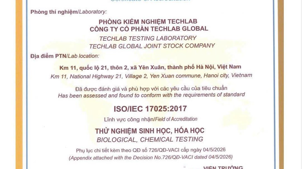 VALAS 217 là gì? Phòng thử nghiệm ISO/IEC 17025 của TechLAB Global — minh họa